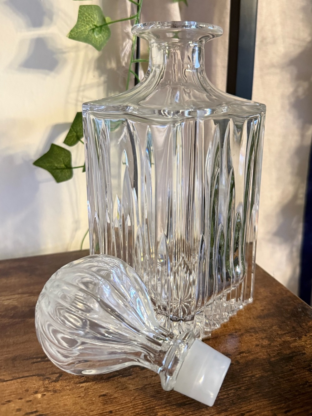 Clear Glass Crystal-Style Square Decanter with Stopper - Home Accents - Picture 3 of 7